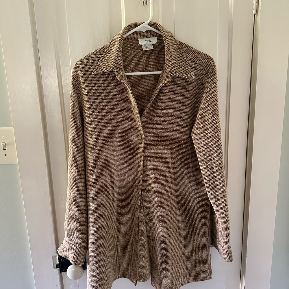 Brown Button-Up Knit Cardigan